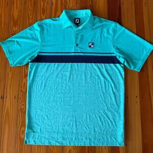 FootJoy Mens Golf Polo Size Large Casual Preppy Lightweight Light Green